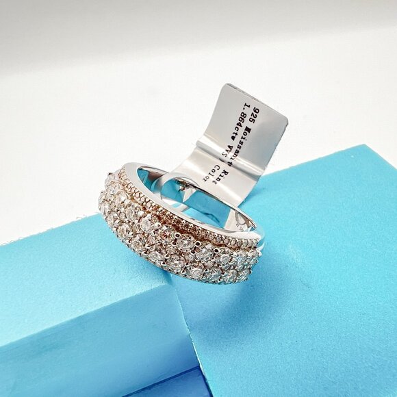 925 Sterling Sliver Moissanite Designer Ring, 1.864ctw VVS Stones Hip Hop Jewelr - Picture 5 of 6